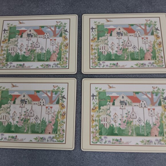 Vintage Pimpernel 4 - 16x12 Table Place Mats - Bird Houses - Picture 2 of 4